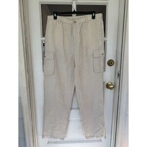 Tommy Bahama MENS SIZE XL Relax Fit Straight Linen Drawstring Pants Ivory